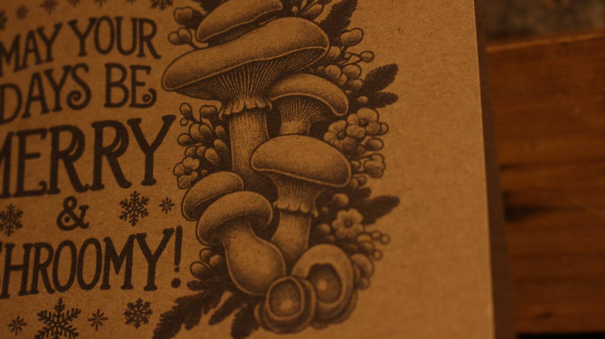 May Your Days be Merry & Shroomy Mushroom Christmas Card - The Mushroom Conservatory