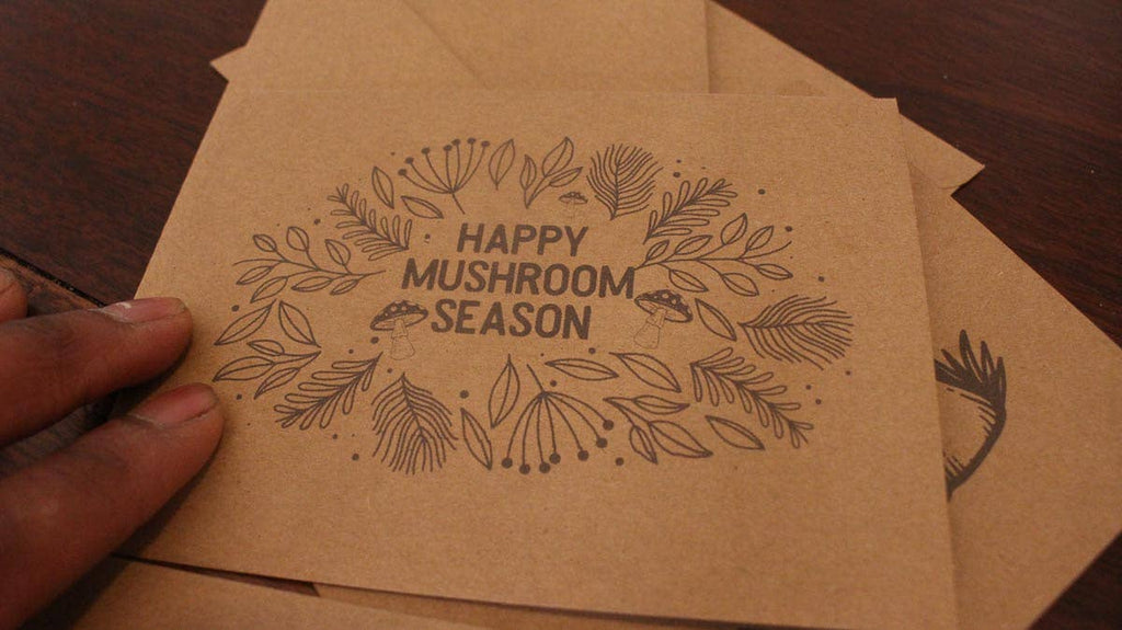 Happy Mushroom Season - Mushroom Fall Autumn Greeting Card - The Mushroom Conservatory